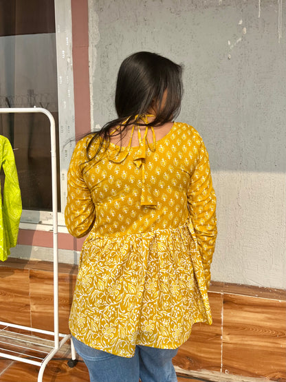 Ziya Dual print peplum kurti