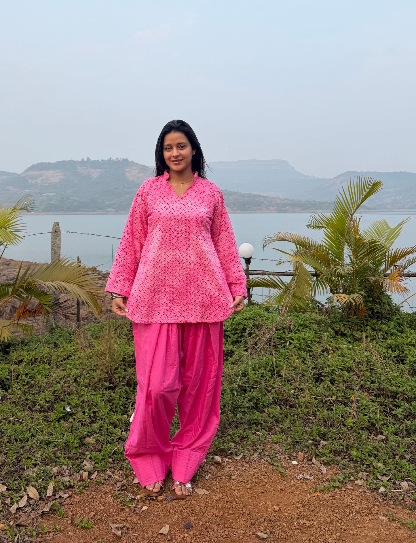 Pink Hakoba Farshi Salwar Set