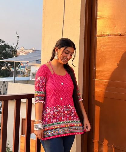 Jhoom (Pink) Corset Kurti