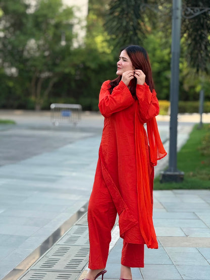 Surkh Straight Suit Set