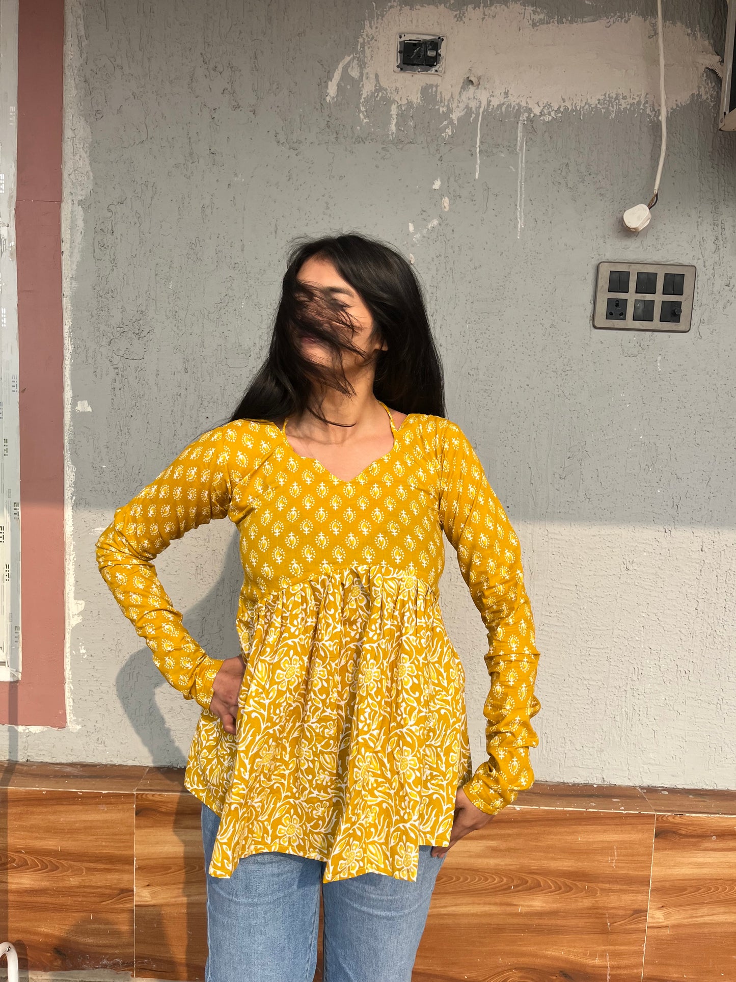 Ziya Dual print peplum kurti