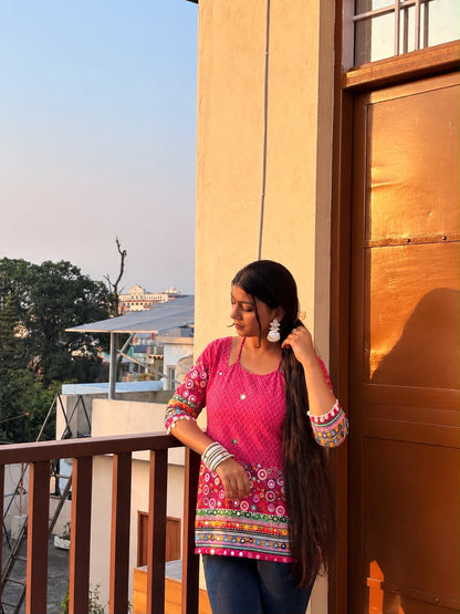 Jhoom (Pink) Corset Kurti