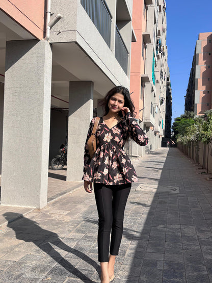 Black Noor Short Kurti Top