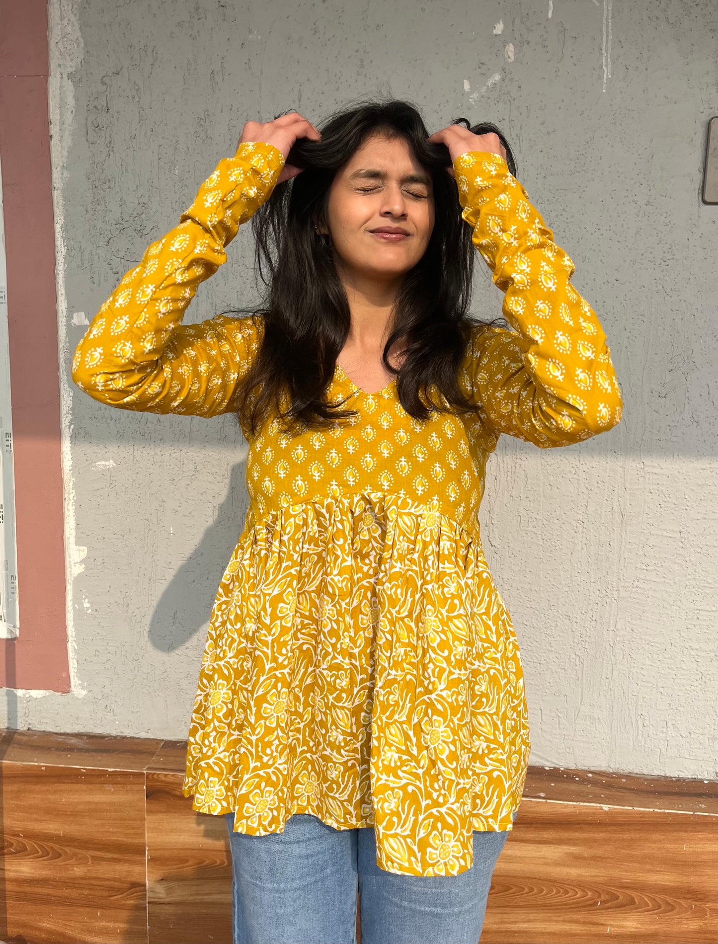 Ziya Dual print peplum kurti