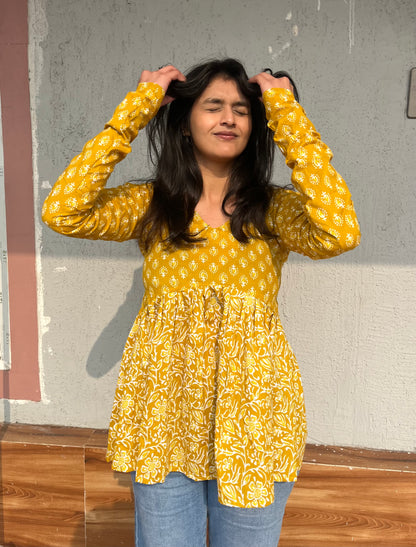 Ziya Dual print peplum kurti