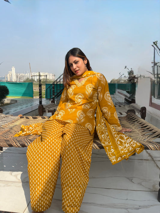 Iraa Farshi Salwar Set (with plain matching chiffon dupatta)
