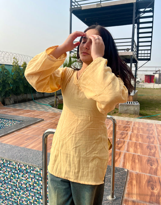 Lemon Corset Back Kurti