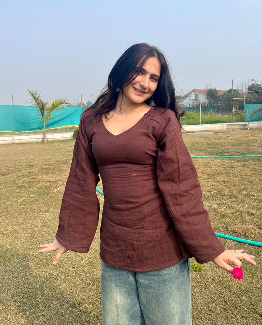 Chocolate Corset Back Kurti