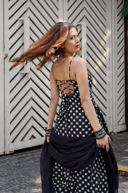 Black Polka Dot Farshi Salwar Set