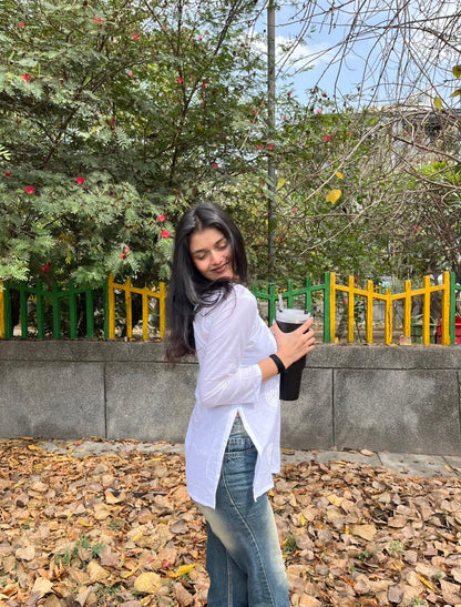 White Chikankari Short Kurti
