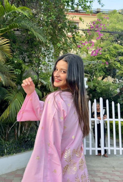 Pink Almond Farshi Salwar Set