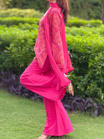 Bandhej Banno Bell Bottom Suit