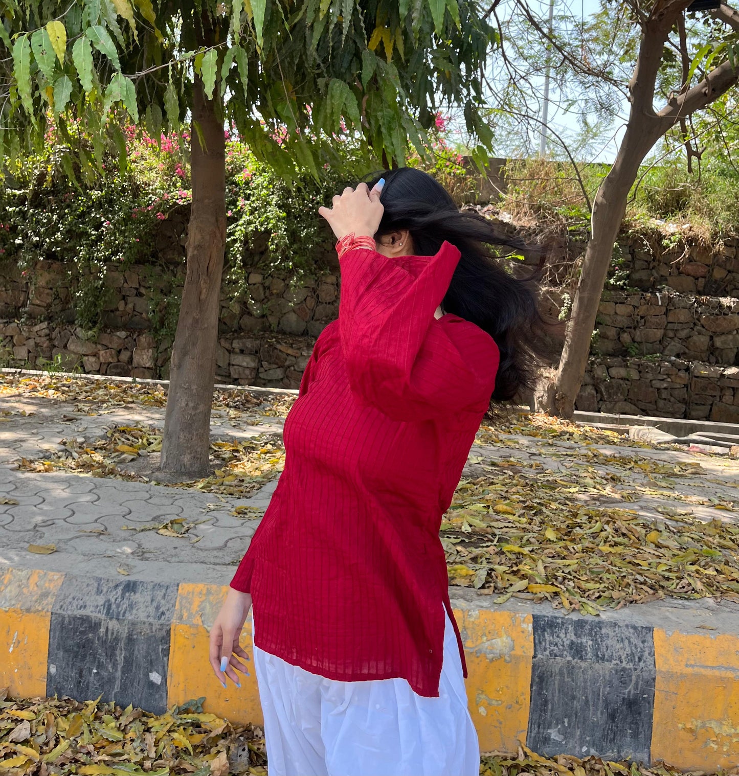 Maroon pintex kurti