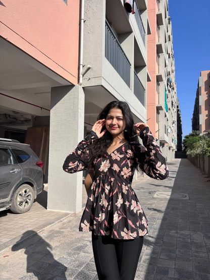 Black Noor Short Kurti Top