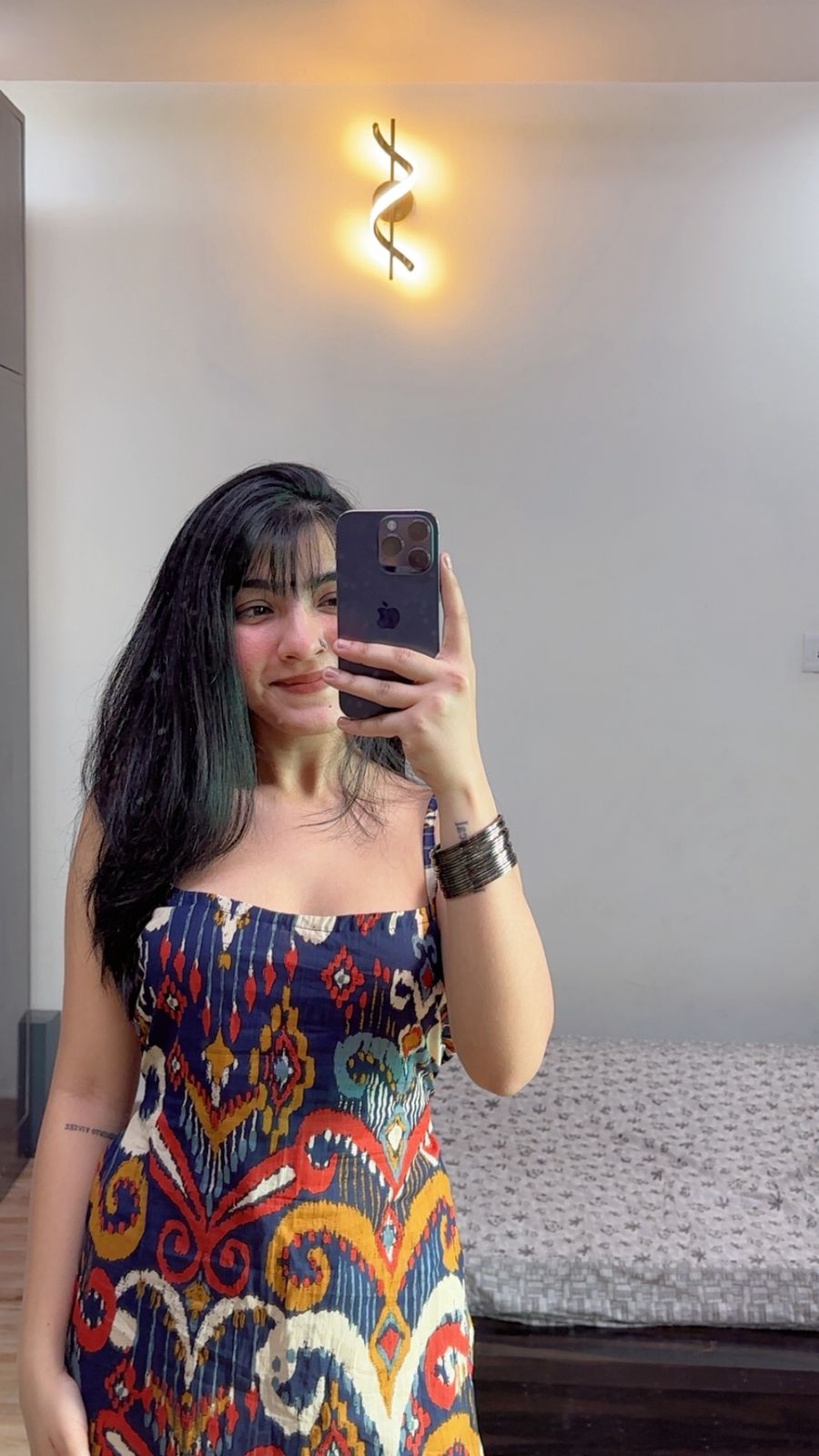 Namkeen Tie-up Straps Straight Short Kurti