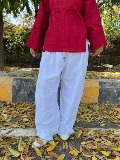 White Embroidered Farshi Salwar