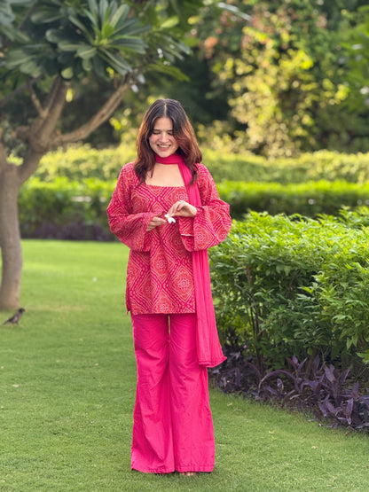 Bandhej Banno Bell Bottom Suit