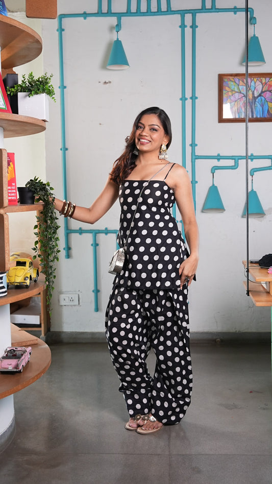 Black Dot Set ( without dupatta )