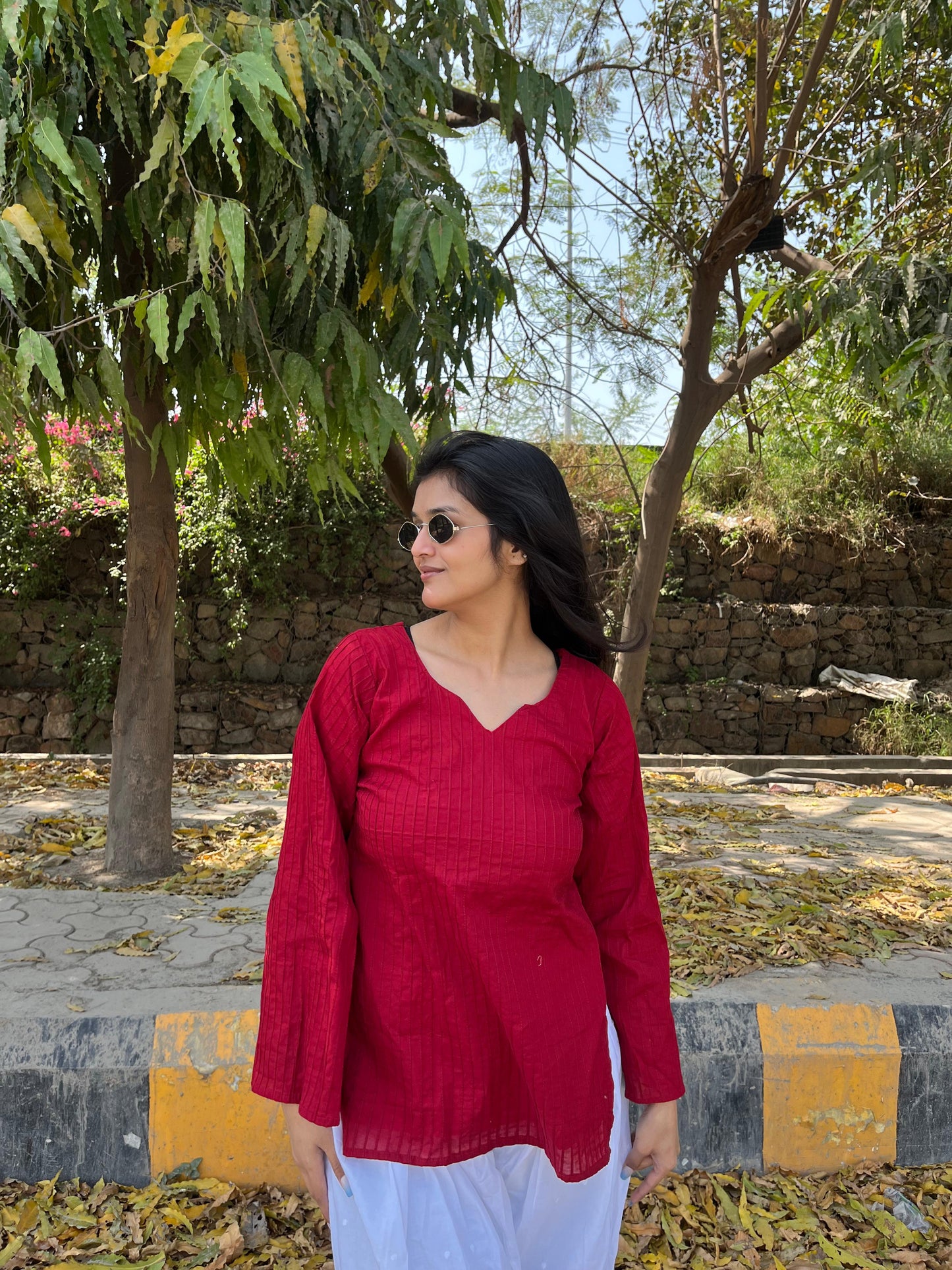 Maroon pintex kurti