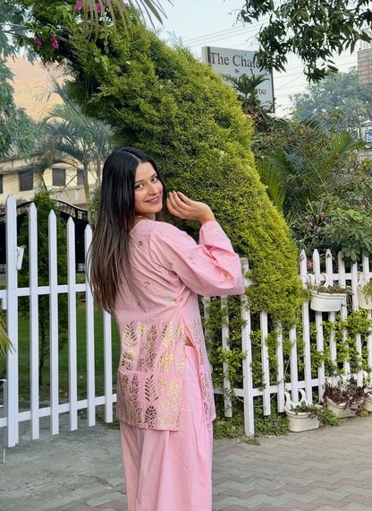 Pink Almond Farshi Salwar Set