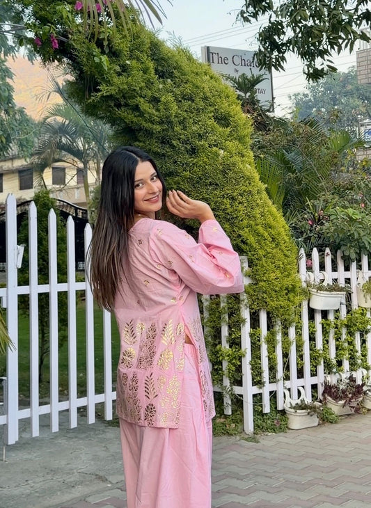 Pink Almond Farshi Salwar Set