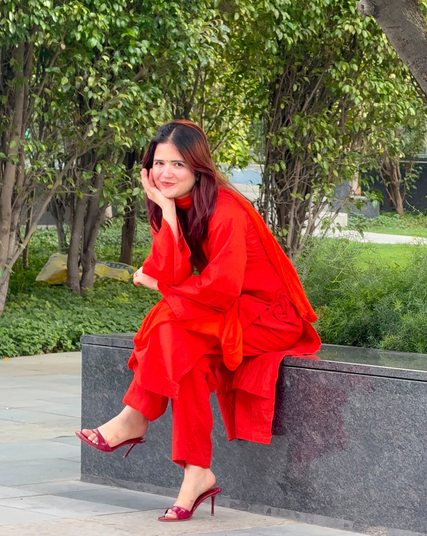 Surkh Straight Suit Set