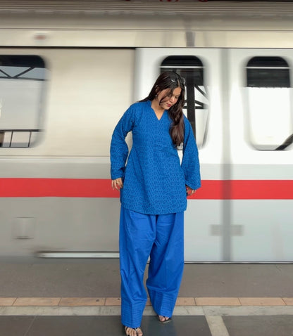 Mavi Farshi Salwar Set