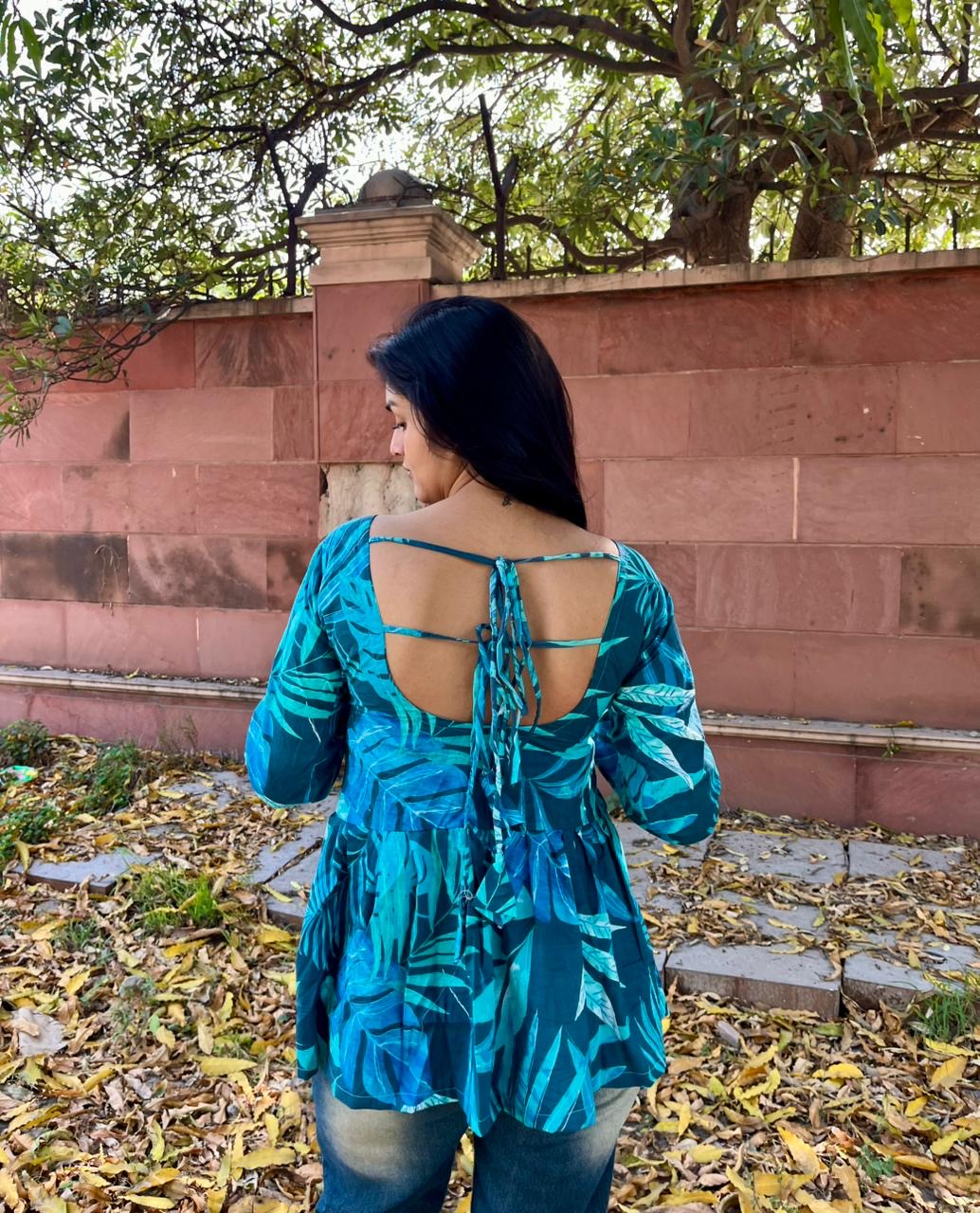 Nadira Backless Peplum Kurti