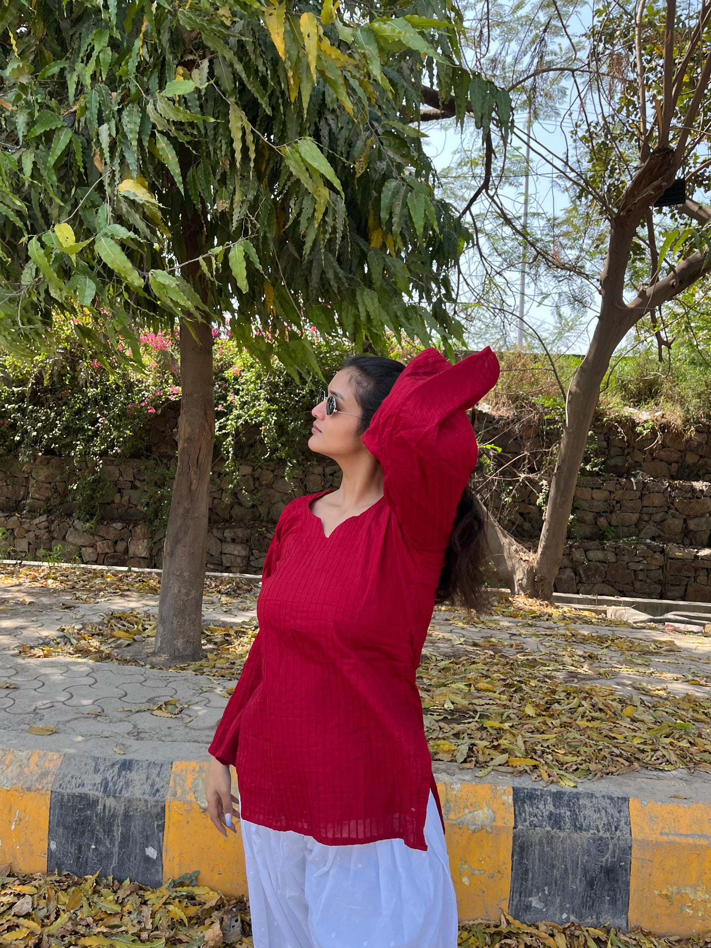 Maroon pintex kurti