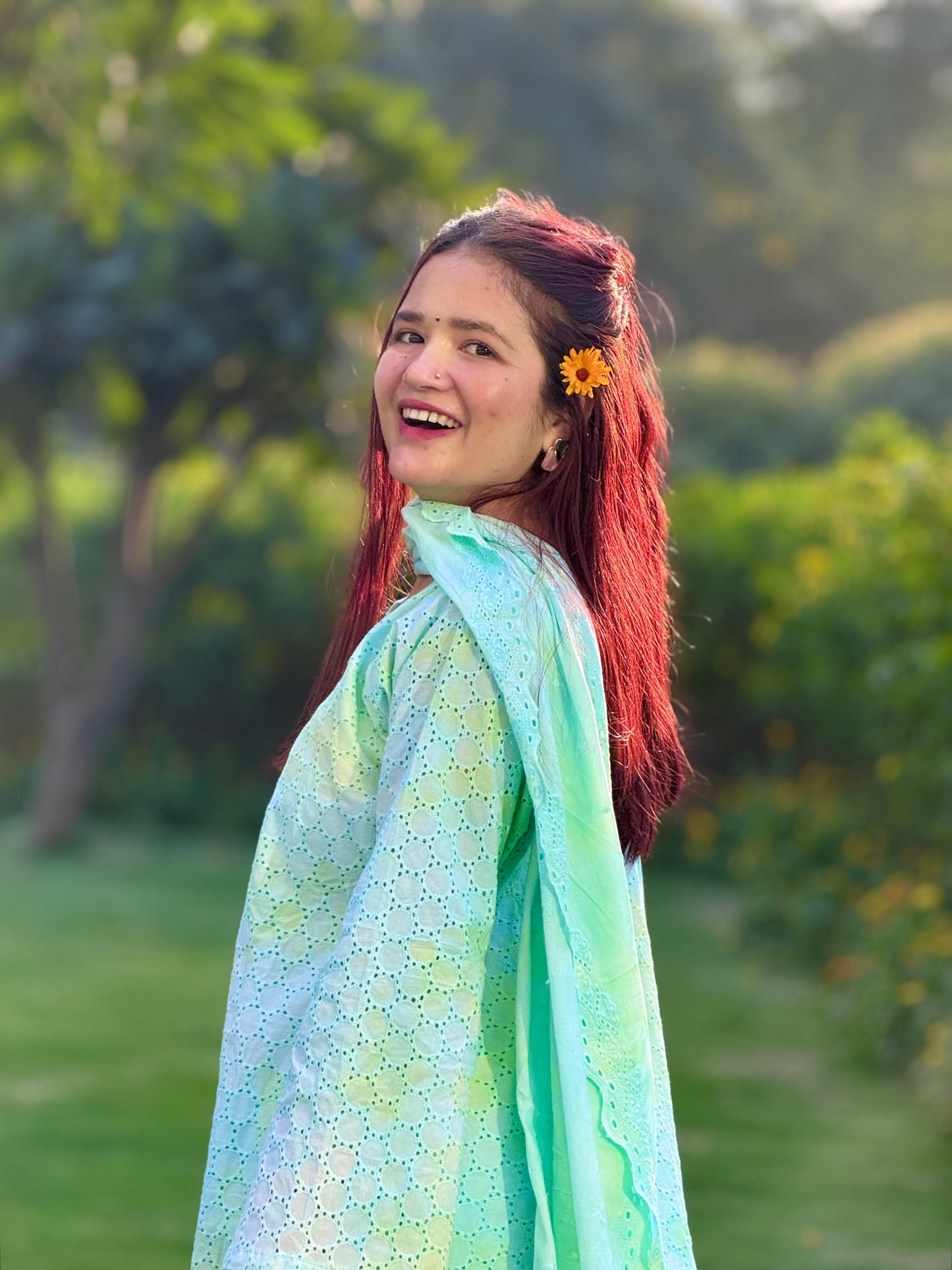 Sky tie-dye hakoba Farshi salwar Set