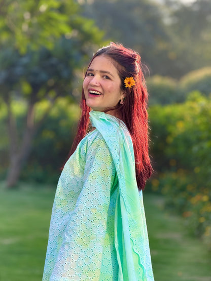 Sky tie-dye hakoba Farshi salwar Set