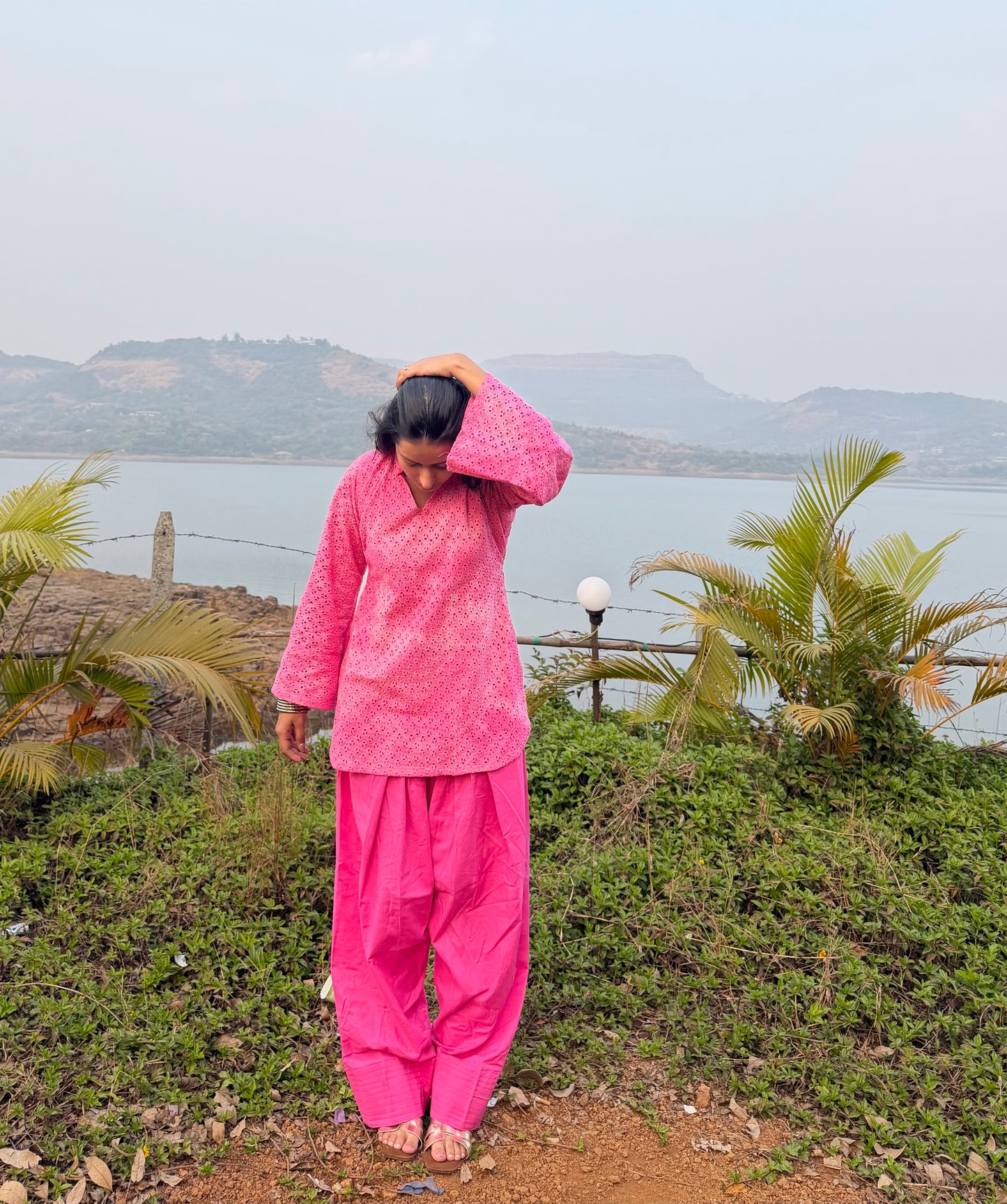 Pink Hakoba Farshi Salwar Set