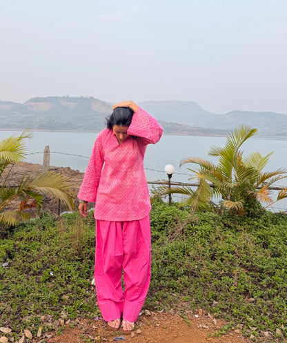 Pink Hakoba Farshi Salwar Set