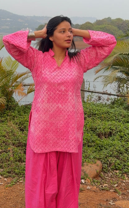 Pink Hakoba Farshi Salwar Set