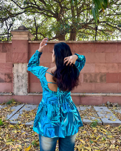 Nadira Backless Peplum Kurti