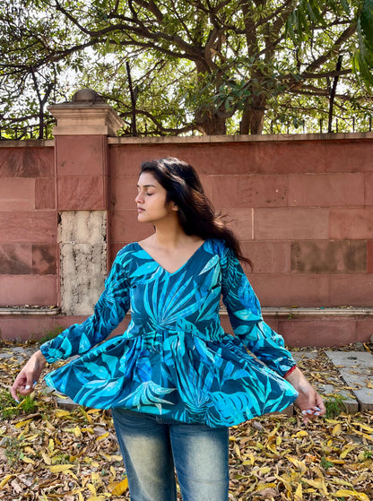 Nadira Backless Peplum Kurti