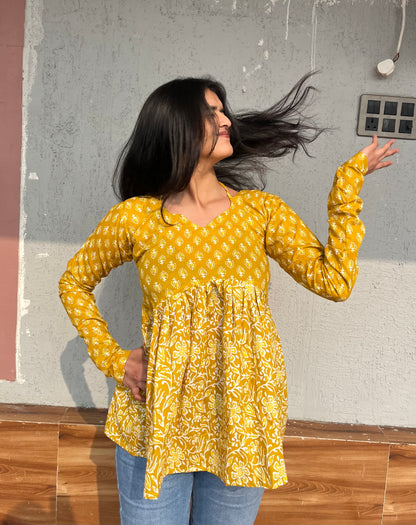 Ziya Dual print peplum kurti