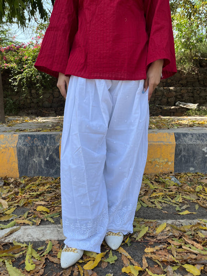 White Embroidered Farshi Salwar