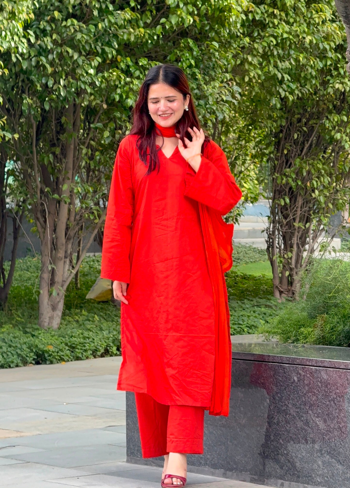 Surkh Straight Suit Set