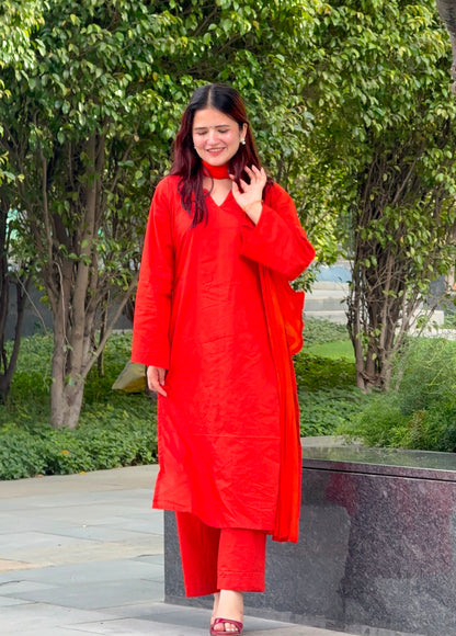 Surkh Straight Suit Set