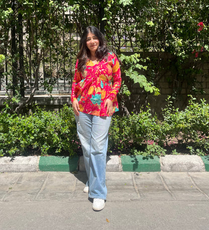 Pink mellow short kurti