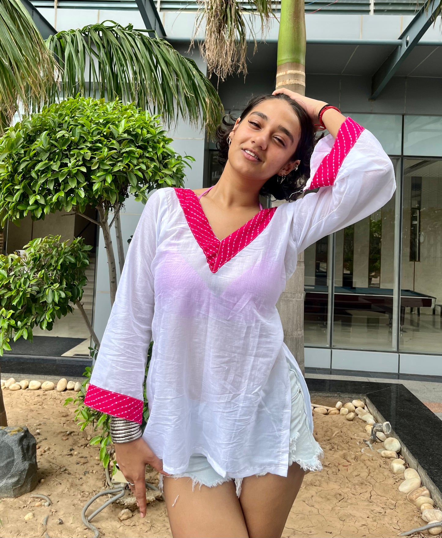 White Sheer Short Kurti