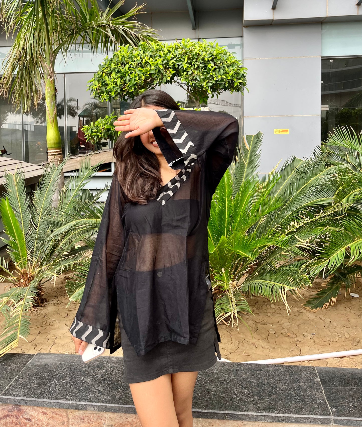 Black Sheer Short Kurti