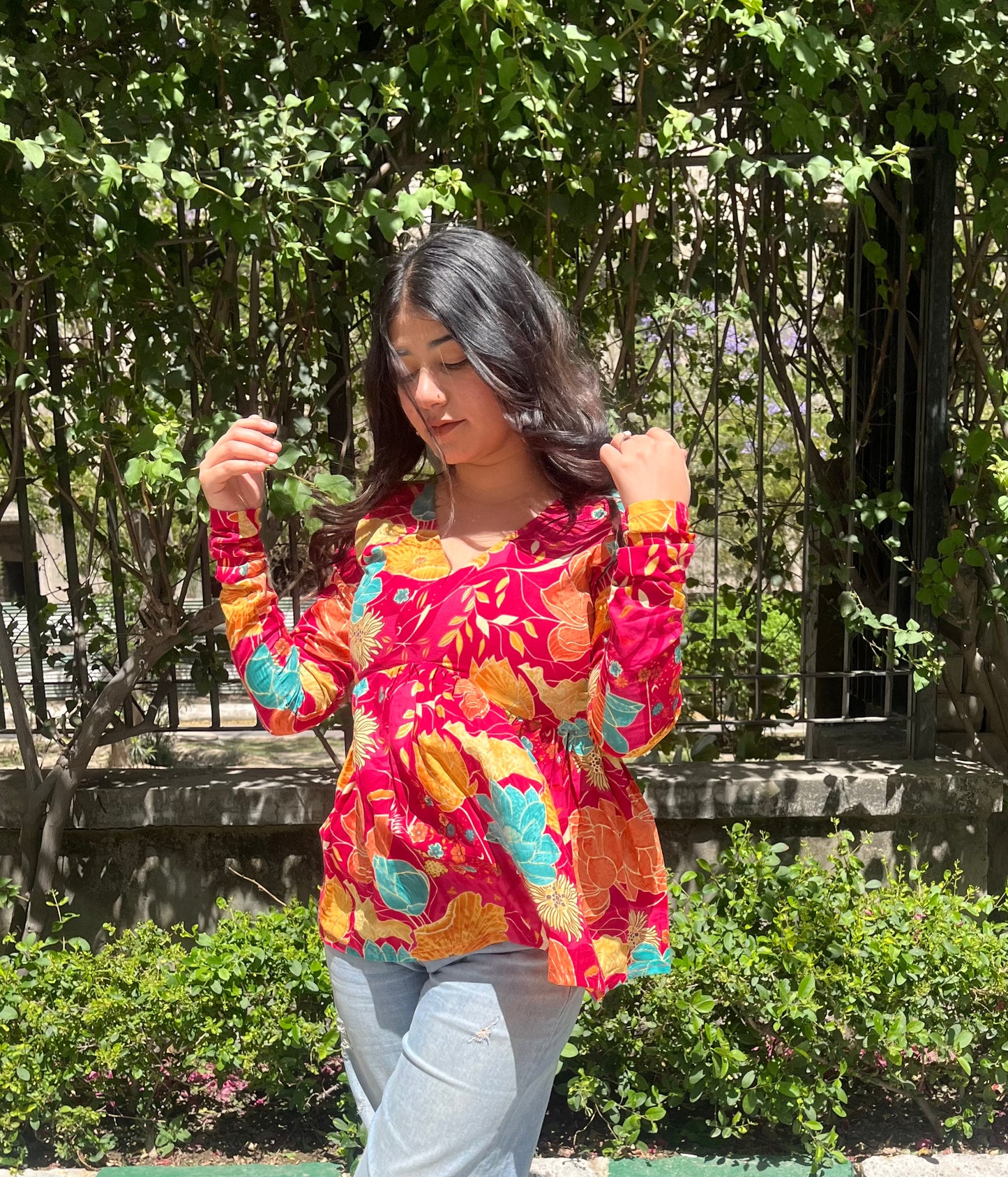 Pink mellow short kurti