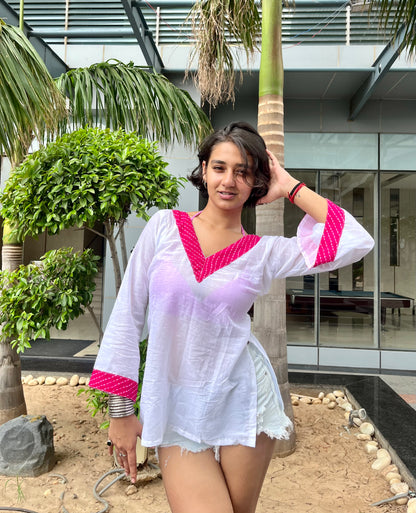 White Sheer Short Kurti