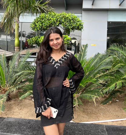 Black Sheer Short Kurti
