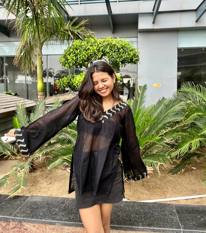 Black Sheer Short Kurti