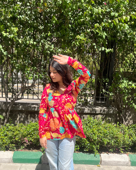 Pink mellow short kurti