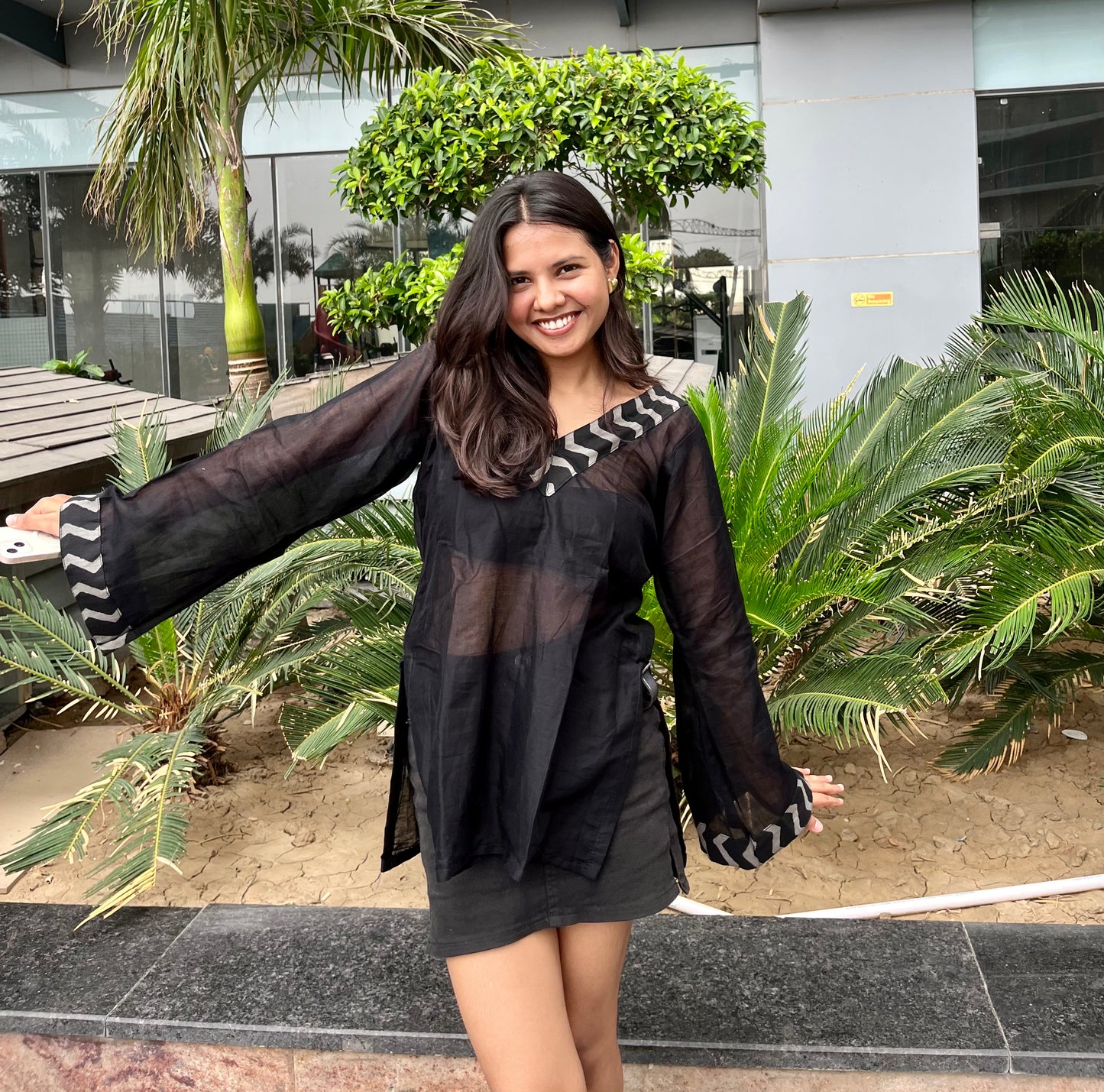Black Sheer Short Kurti