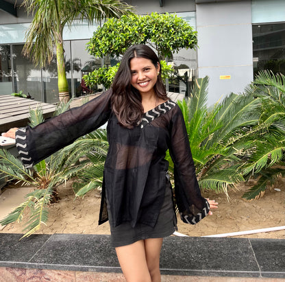 Black Sheer Short Kurti